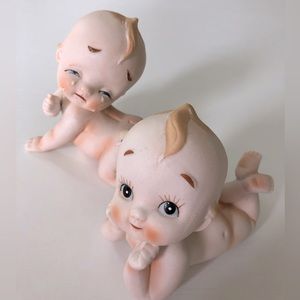 Vintage Kewpie Baby Figurine set Porcelain Bisque Made In Japan Cupie